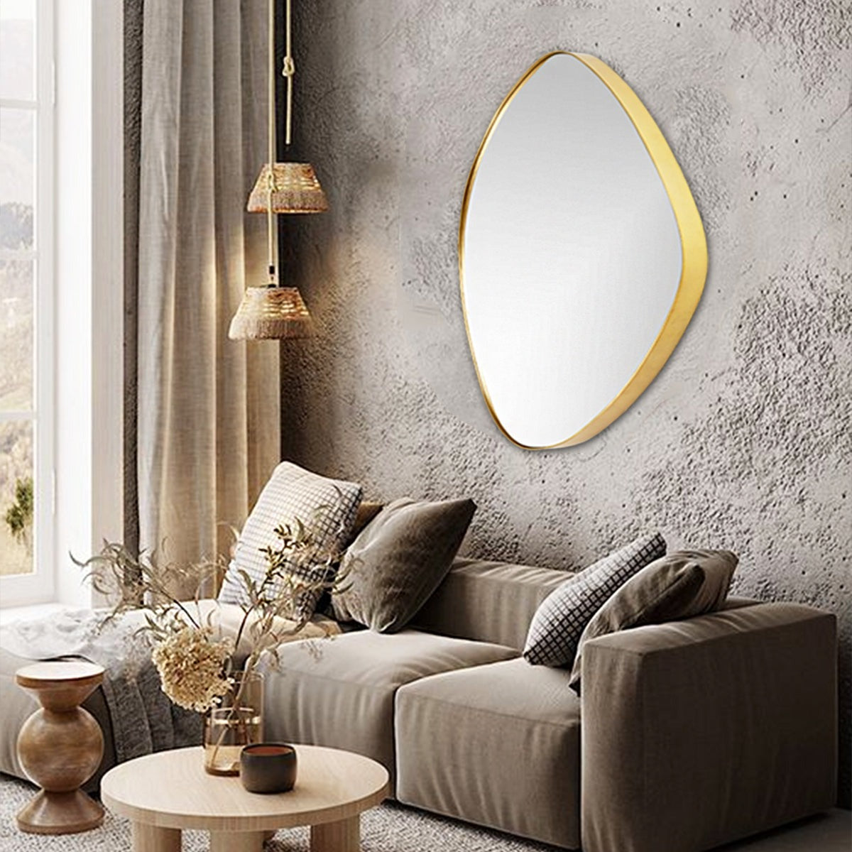Asymmetrical Mirror Unique Home Decor Irregular Mirror Aesthetic Mirror  Wall Decor Luxury Mirror 