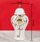 Verdant Gold Harmony Decorative Ceramic Vase And Showpiece - Medium