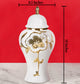 Verdant Gold Harmony Decorative Ceramic Vase And Showpiece - Big