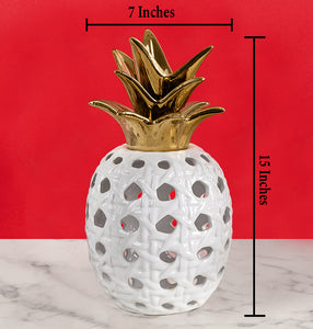 Golden Crown Pineapple Decorative Ceramic Vase And Showpiece - Big