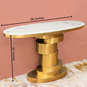 Golden Helix Console Table - Stainless Steel