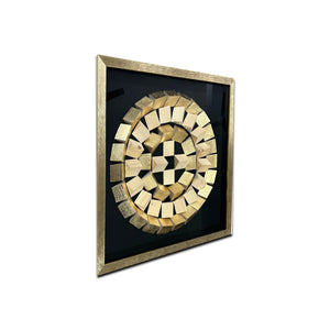 Golden Orbit Shadow Box Wall Decoration Piece