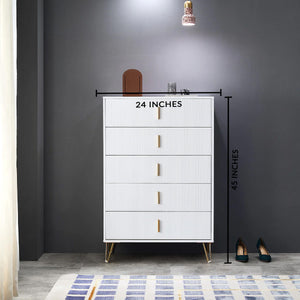 Classic Elegance Five-Drawer Cabinet & Side Table