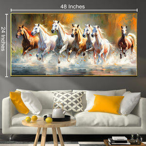 Seven Horses Whisper in the Wind Canvas Print