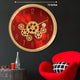 The Moving Hour Luxury Designer Wall Clock With Moving Gear Mechanism - RED