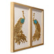 Royal Golden Peacock Shadow Box for Wall Decoration - Set of 2