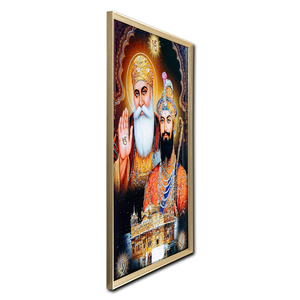 Divine Harmony - Guru Nanak Dev ji and Guru Gobind Singh ji Crystal Glass Painting for Wall Decoration