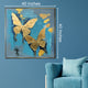 Golden Butterfly Serenity 100% Hand Painted Wall Painting(With outer Floater Frame)