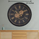 Midnight Dial Luxury Designer  Wall clock With Moving Gear Mechanism (Steel Body)