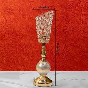 Lustrous Spire Candle Stand for Living Room - Medium (Crystal)