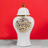 Golden Floral Elegance Ceramic Vase - Medium