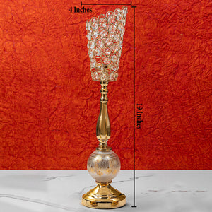 Lustrous Spire Candle Stand for Living Room - Big (Crystal)