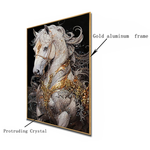 Majestic Equine Symphony Crystal Glass Painting - Right panel (BIG)