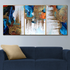 Aurora Spectrum Symphony Crystal Glass Wall Paintings abstract - Set Of 3