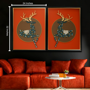 Deer Haven Wall Decoration Shadow Box - Pair