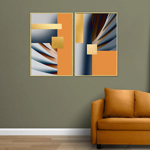 Simply Soulful Geometric Framed Canvas Print - Side Panel Pair