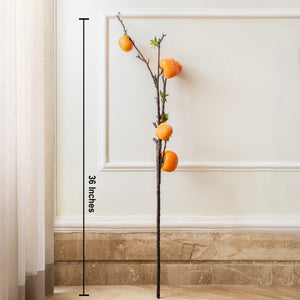 Rustic Faux Persimmon Artificial Fruit (Single Stem Only)