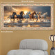 Golden Sunrise 7 Horse Painting for Living Room