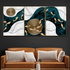 Golden Mystique Framed Canvas Wall Painting - Set of 3 (B)