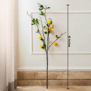 Bright Lemon Botanical Artificial Fruit Stem (Single Stem Only)