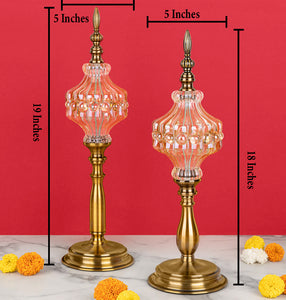 Solar Glow Decorative Candle Stand - Set of 2