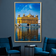 Golden Temple Crystal Glass Painting for Wall Decoration