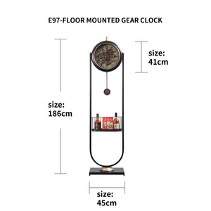 Arcadia Luxury Designer Pendulum Clock With Moving Gear Mechanism (Steel Body)