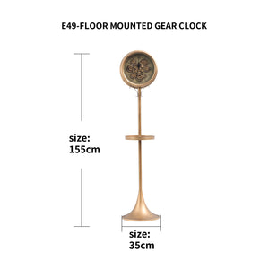 Golden Epoch Luxury Designer Standing Clock With Moving Gear Mechanism (Steel Body)