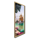 Sacred Reflection Golden Temple Crystal Glass Painting for Wall Decoration