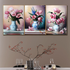 Garden Gems Crystal Glass Wall Paintings For Living Room - Set Of 3