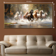 Strength of the Seven Running Horses Canvas Painting