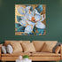 Flower Power Handpainted Wall Painting (With outer Floater Frame)