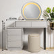 Pure Precision Dressing Table & Vanity Set With Mirror & Poof Chair (Gray)