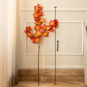 Autumn Glow Artificial Maple Leaf Stem (Single Stem Only)