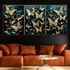 Fluttering Dreams of Butterfly Crystal Glass Wall painting Art - Set Of 3