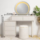 Pure Precision Dressing Table & Vanity Set With Mirror & Poof Chair (White)