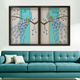 Peacock Dreams Shadow Box Wall Decoration Showpiece - Pair