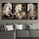 Majestic Equine Symphony Crystal Glass Painting - Set Of 3 (Small)