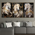 Majestic Equine Symphony Crystal Glass Wall Paintings For Living Room - Set Of 3 (Medium)