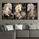 Majestic Equine Symphony Crystal Glass Painting - Set Of 3 (Small)