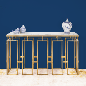 Luxe Gateway Console Table (Stainless Steel)