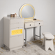 Mystic Meridian  Dressing Table & Vanity Set With Mirror & Poof Chair