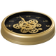 Time Sync Designer Luxury Wall Clock With Moving Gear Mechanism - Gold