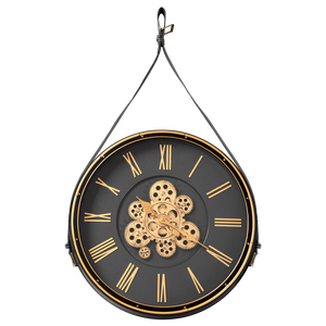 Quartz Quill Luxury Designer Wall Clock With Moving Gear Mechanism