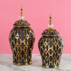 Imperial Emblem Decorative Ceramic Vase And Showpiece - Pair