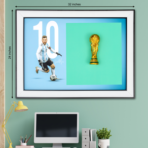 Messi's World Cup Victory Showcase Shadow Box