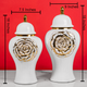 Golden Floral Elegance Ceramic Vase - Set Of 2