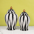 Black Ruby Wave Ceramic Vases & Decorative Showpiece - Set Of 2