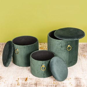 Glamour Glide Designer Storage Ottoman - Set of 3