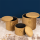 Elegance Essence Storage Ottoman- Set of 3 (Golden)